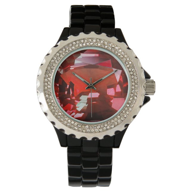 Ruby Gemstone Red Watch (Front)