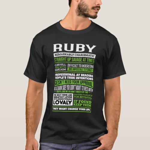 Ruby Girl Name Definition T_Shirt