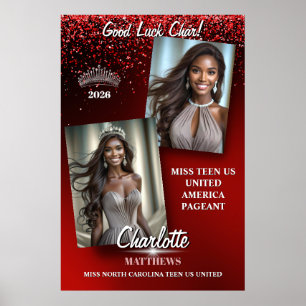 Ruby Glimmer Pageant Titleholder Door Banner Poster