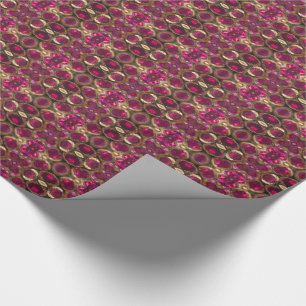 Ruby Gold Gemstone Pattern Elegant Chic Festive Wrapping Paper