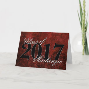 Ruby Grad   Red Garnet Crimson Scarlet Party Theme Card