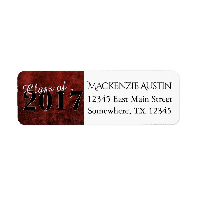 Ruby Grad | Red Garnet Crimson Scarlet Party Theme Label (Front)