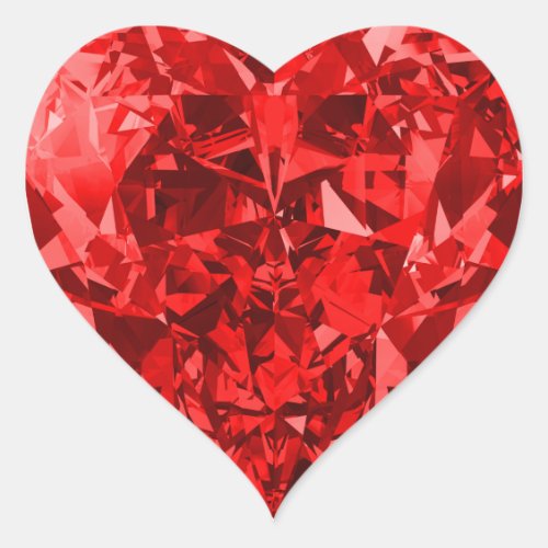 Ruby Heart Heart Sticker