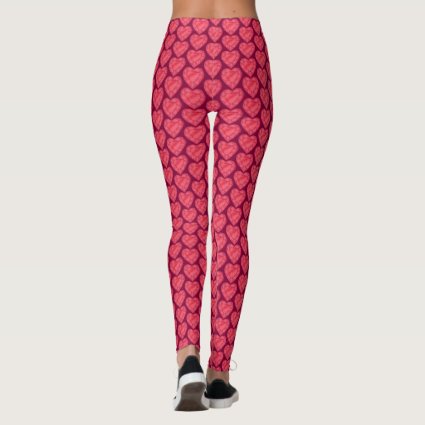 Ruby heart watercolor red art leggings