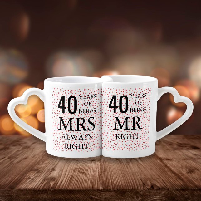 Ruby Hearts Confetti 40th Anniversary Coffee Mug Set (Creator Uploaded)