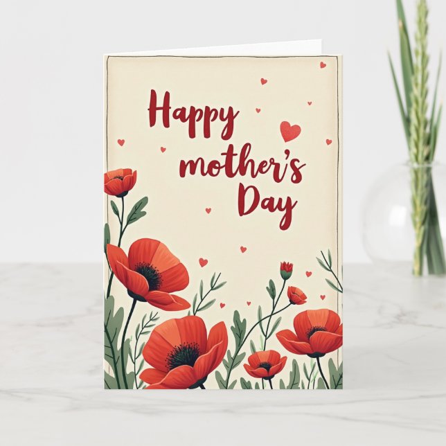 Ruby Hearts Mothers Day Card (Front)