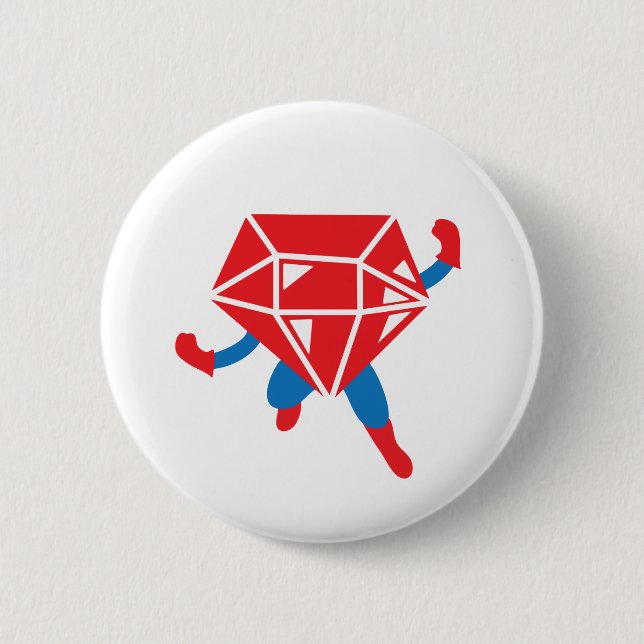 Ruby Hero Pinback Button (Front)