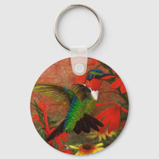 Ruby Hummingbird Keychain