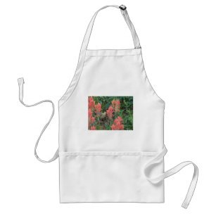 Ruby in Red Flowers Hummingbird Adult Apron