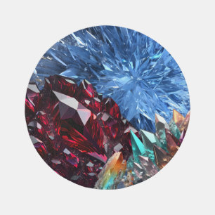 Ruby Jewel Gemstones Healing Crystals Outdoor Rug