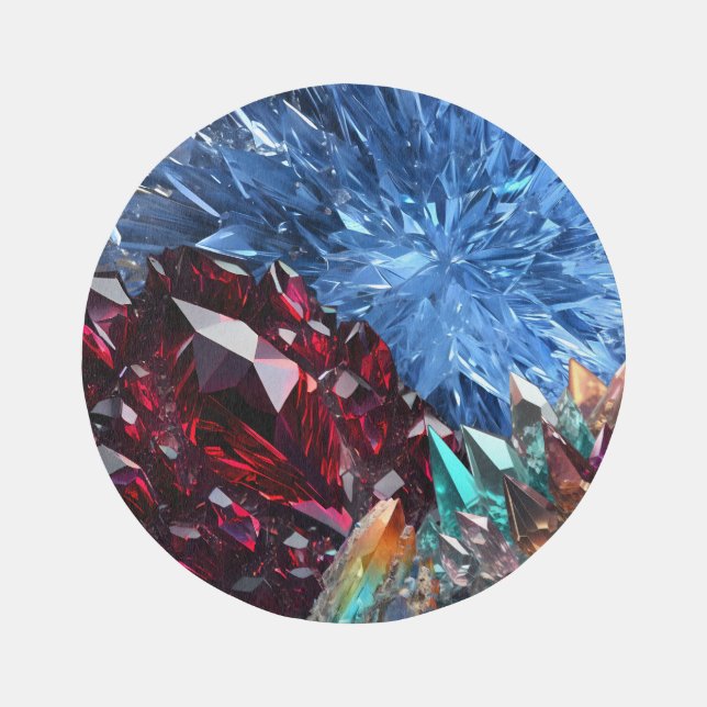 Ruby Jewel Gemstones Healing Crystals Outdoor Rug (Front)