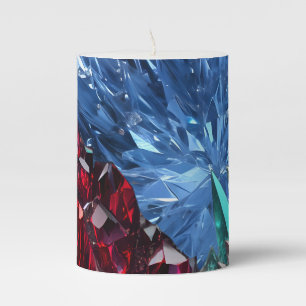 Ruby Jewel Gemstones Healing Crystals Pillar Candle