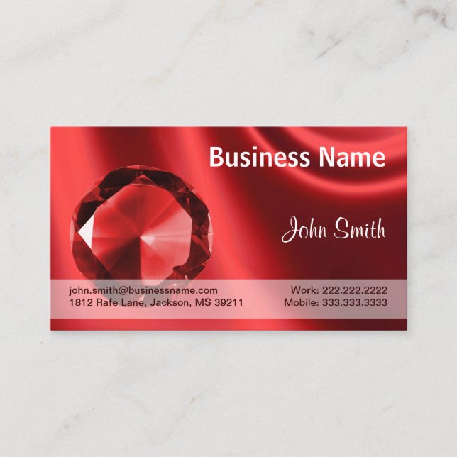 Ruby Jewelry Design Business Card (Front)