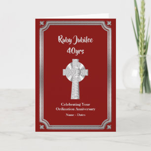 RUBY Jubilee Ordination Anniversary Priest 40th Card