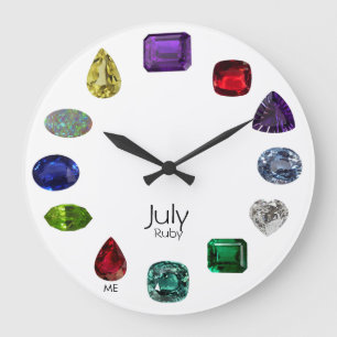 Ruby, July Birthstone Large Clock