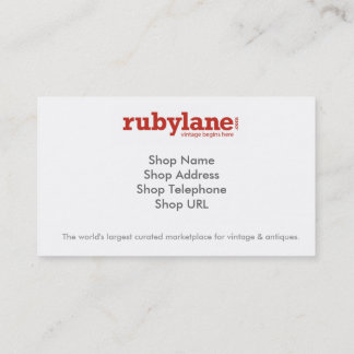 Ruby Lane Custom Business Card