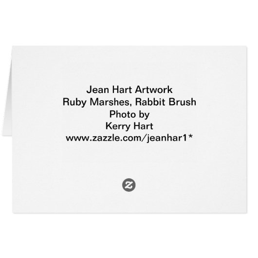 Ruby Marshes, Rabbit Brush (Back Horizontal)