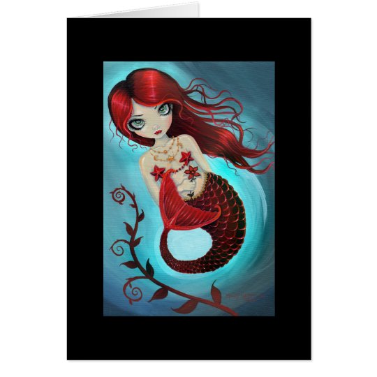 Ruby Mermaid Greeting Card