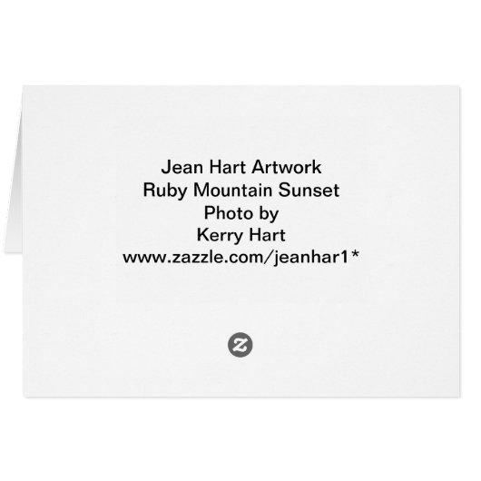 Ruby Mountain Sunset (Back Horizontal)