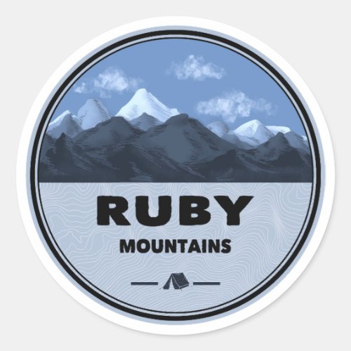Ruby Mountains Nevada Camping Classic Round Sticker