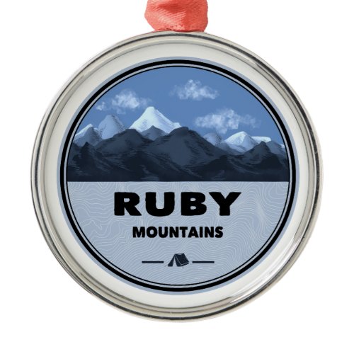 Ruby Mountains Nevada Camping Metal Ornament