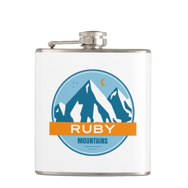Ruby Mountains Nevada Stars Moon Flask (Front)