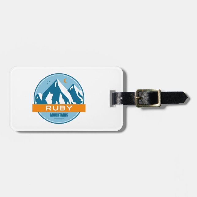 Ruby Mountains Nevada Stars Moon Luggage Tag (Front Horizontal)