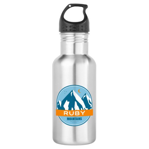 Ruby Mountains Nevada Stars Moon Stainless Steel Water Bottle