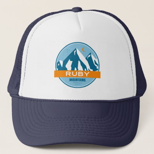 Ruby Mountains Nevada Stars Moon Trucker Hat