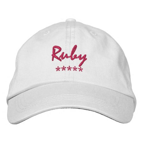 Ruby Name Embroidered Baseball Cap