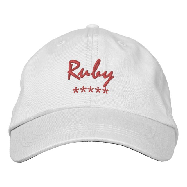 Ruby Name Embroidered Baseball Cap (Front)