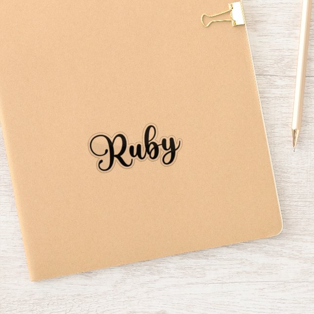 Ruby Name - Handwritten Calligraphy Sticker | Zazzle
