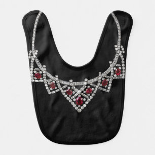 Ruby Necklace July Birthstone Baby Bib