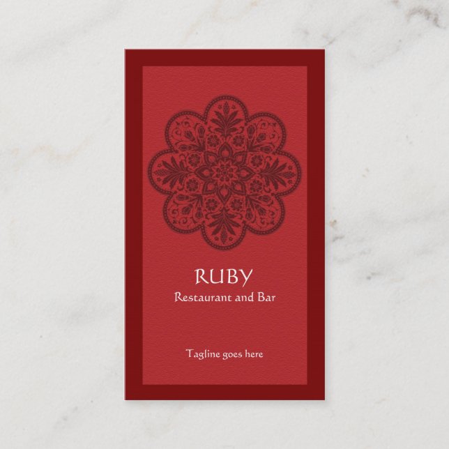 Ruby Ornament Business Card (Front)