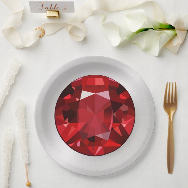 Ruby Paper Plates (Wedding)