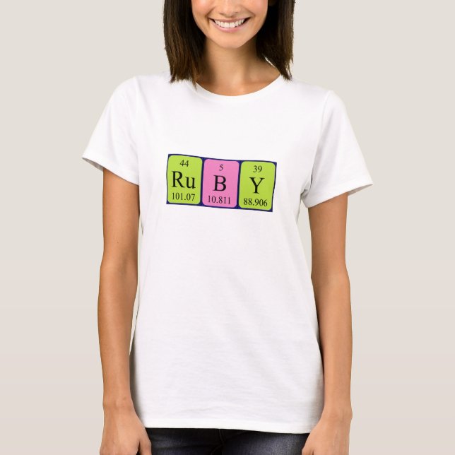 Ruby periodic table name shirt (Front)