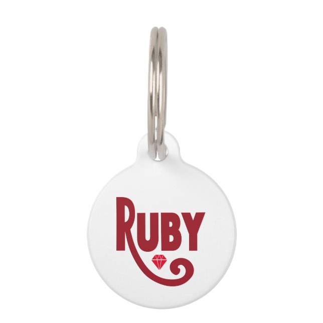 Ruby Pet ID Tag (Front)