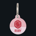 Ruby Pet ID Tag<br><div class="desc">Add a gem of a detail to your pet's ensemble with our Pet ID Tag. This elegantly designed tag features a beautifully illustrated red ruby, symbolizing the priceless nature of your cherished companion. The soft pink gradient background enhances the gemstone's rich color, making the customizable name area stand out in...</div>