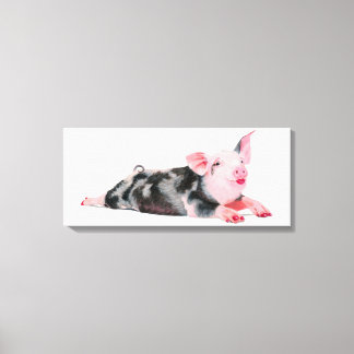 Ruby, Pig with Lipstick print on canvas