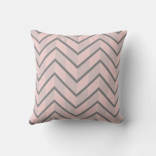 Ruby Pink Chocolate Chic Chevron Outdoor Pillow