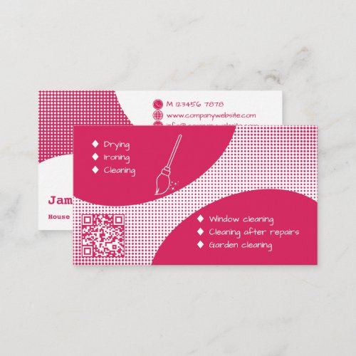 Ruby Pink Classy Cleaning Service Business Card