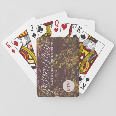 Ruby Plant Wall Wedding Playing Cards