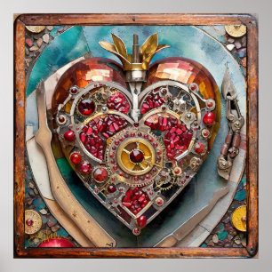 Ruby Pomegranate Heart Steampunk Series Poster