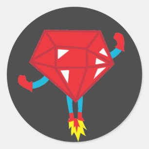 Ruby power classic round sticker