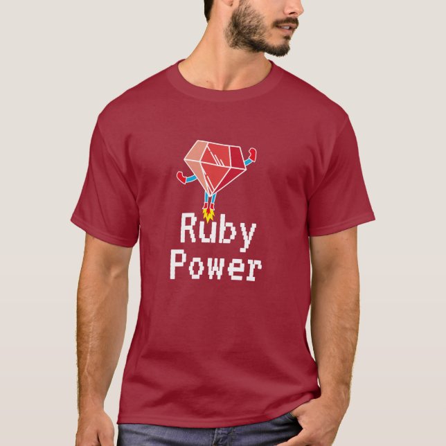 Ruby Power Ror Ruby Developer Nerdy T-Shirt (Front)