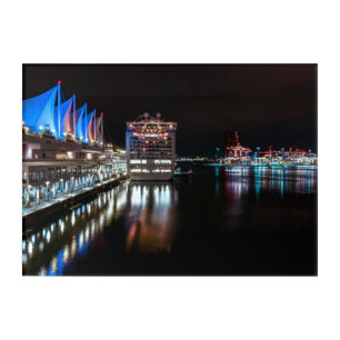 Ruby Princess Docked At The Canada Place At Night Acrylic Print