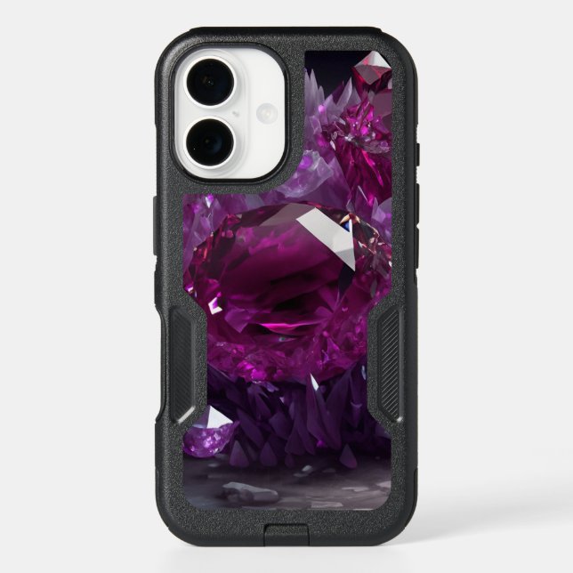 Ruby Radiance Abstract Magenta Hot Pink Crystal Otterbox iPhone Case (Back)