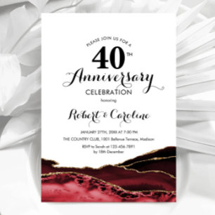 Ruby Red 40th Anniversary Invitation