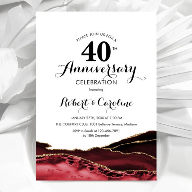 Ruby Red 40th Anniversary Invitation (Creator Uploaded)