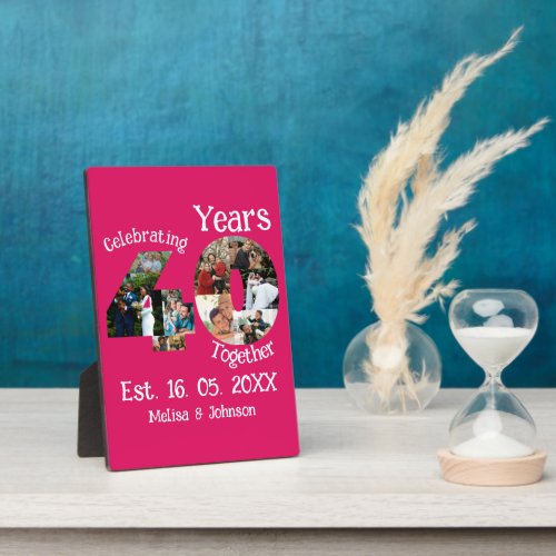 Ruby Red 40th Wedding Anniversary 11 Photo Collage